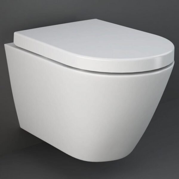 RAK Resort Rimless Hidden Fixations Wall Hung Toilet And Seat - White