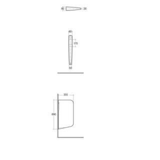 RAK Deluxe Urinal Partition Panel - Alpine White - Image 2
