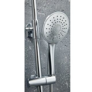 Scudo Messi 2 Outlet Cool Touch Exposed Bar Shower Valve With Rigid Riser Shower Kit - Chrome - Image 3