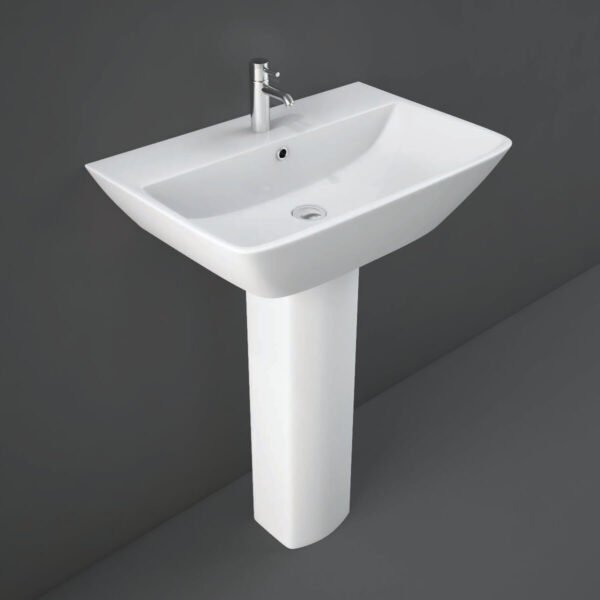 RAK Summit Basin With Full Pedestal - 600mm Wide - 1 TH - White