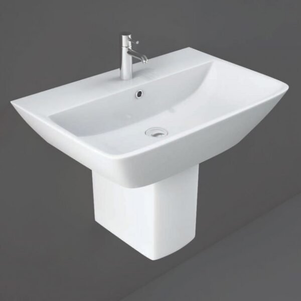 RAK Summit Basin With Semi Pedestal - 600mm Wide - 1 TH - White