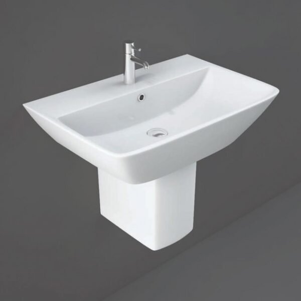 RAK Summit Basin With Semi Pedestal - 500mm Wide - 1 TH - White