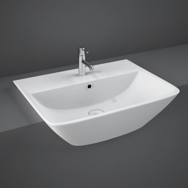RAK Summit Semi Recessed Basin - 500mm Wide - 1 TH - Alpine White