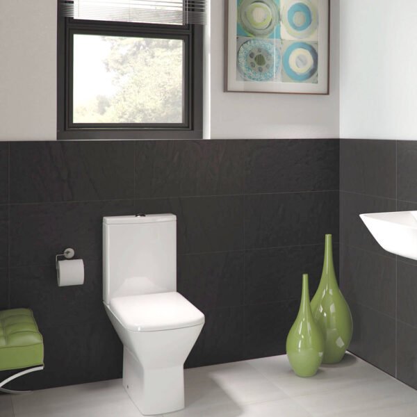 RAK Summit Open Back Close Coupled Toilet With Cistern And Soft Close Seat - White - Image 2