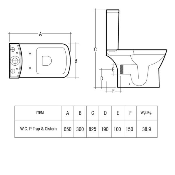 RAK Summit Open Back Close Coupled Toilet With Cistern And Soft Close Seat - White - Image 3
