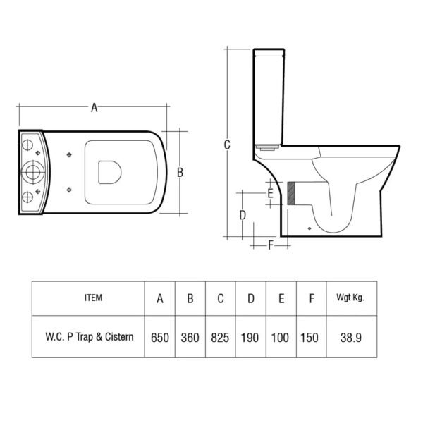 RAK Summit Close Coupled Toilet With Cistern And Soft Close Seat - White - Image 3