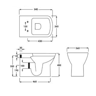 RAK Summit Back To Wall Toilet With Soft Close Seat - White - Image 3