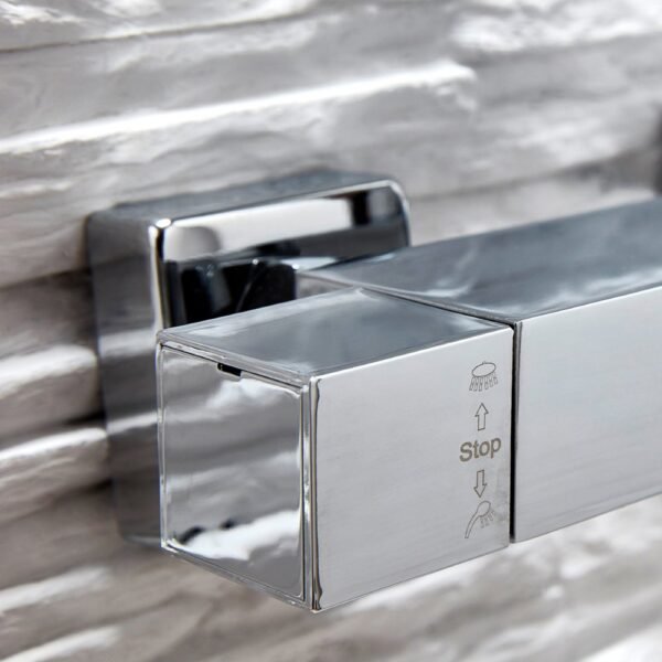 Scudo Elliot Square Rigid Riser Shower Kit - Chrome - Image 2