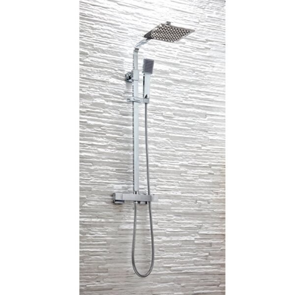 Scudo Elliot Square Rigid Riser Shower Kit - Chrome