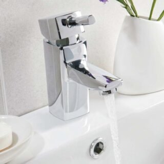 Scudo Forme Mono Basin Mixer Tap With Push Waste - Chrome - Image 3