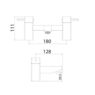 Scudo Forme Deck Mounted Bath Filler Tap - Chrome - Image 2