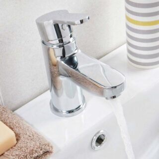 Scudo Favour Mono Basin Mixer Tap With Push Waste - Chrome - Image 3
