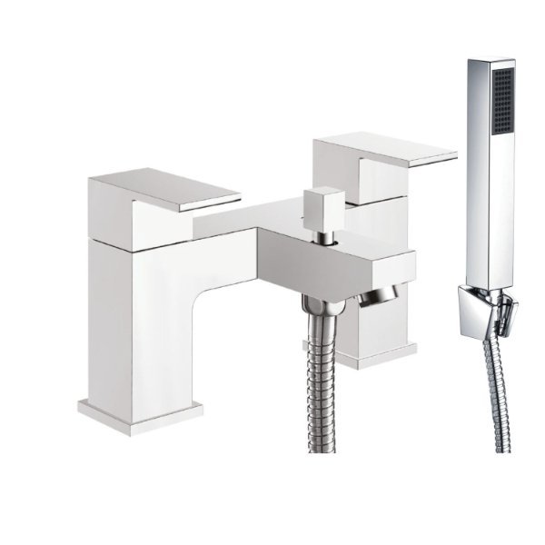 Scudo Lanza Bath Shower Mixer Tap With Shower Kit And Wall Bracket - Chrome