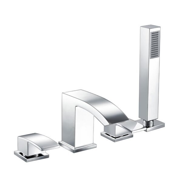 Scudo Descent 4 Hole Deck Mounted Bath Shower Mixer Tap With Diverter - Chrome