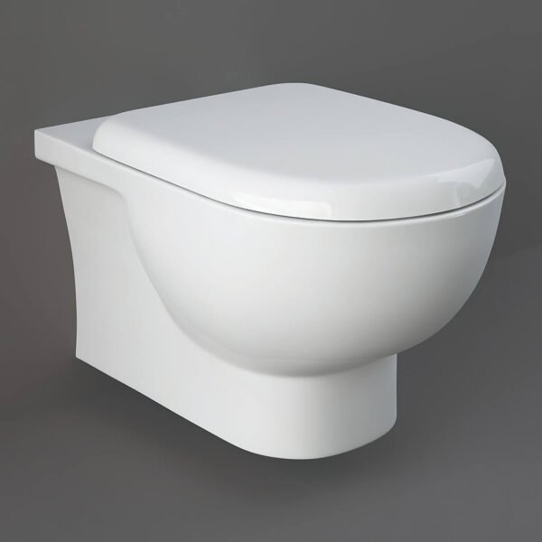 RAK Tonique Rimless Wall Hung Toilet With Hidden Fixation And Soft Close Seat - White
