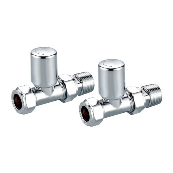 Scudo Straight Towel Radiator Valve Pair