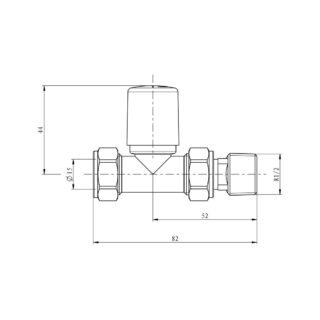Scudo Straight Towel Radiator Valve Pair - Image 2