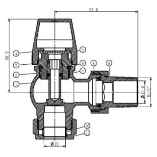 Scudo Angled Towel Radiator Valve Pair - Satin Nickel - Image 2