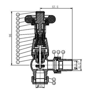 Scudo Corner Towel Radiator Valve Pair - Satin Nickel - Image 2