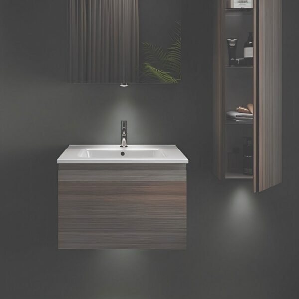 RAK Uno 1 Drawer Wall Hung Vanity Unit With Gloss White Basin - Image 3