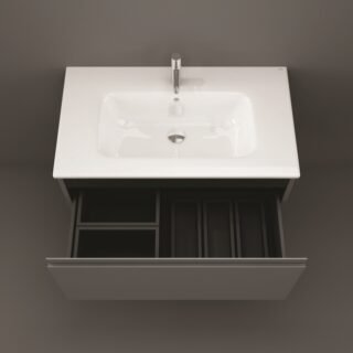 RAK Uno 1 Drawer Wall Hung Vanity Unit With Matt White Basin - Image 8