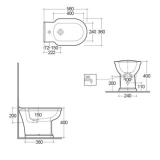RAK Washington Back to Wall Bidet - Alpine White - Image 2