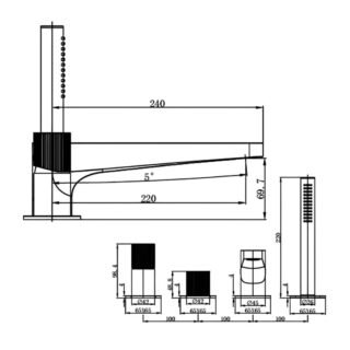 RAK Amalfi Bath Shower Mixer Tap - 4 TH - Image 2