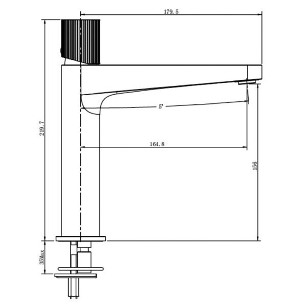 RAK Amalfi Medium Tall Basin Mixer Tap - 1 TH - Image 2
