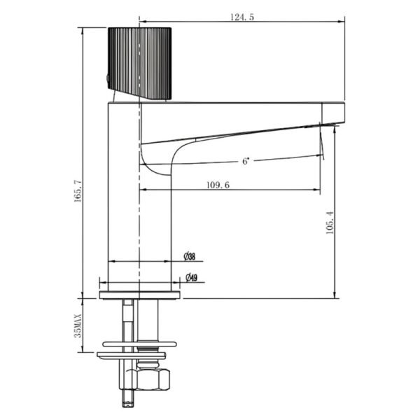 RAK Amalfi Round Standard Basin Mixer Tap - 1 TH - Image 3