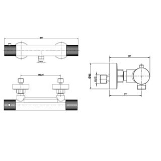 RAK Amalfi 1 Outlet Wall Mounted Thermostatic Exposed Shower Valve - Image 2