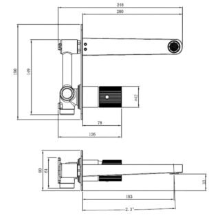RAK Amalfi Wall Mounted Basin Mixer Tap - 2 TH - Image 2