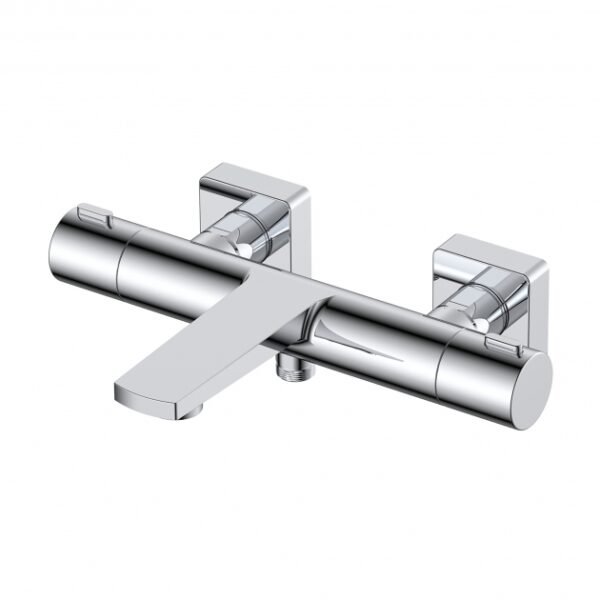 RAK Blade Wall Mounted Exposed Thermostatic Bath Shower Mixer Tap - 2 TH - Chrome
