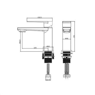 RAK Blade Mono Basin Mixer Tap With Waste - 1 TH - Chrome - Image 2