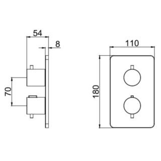 RAK Blade 1 Outlet Thermostatic Concealed Valve - Chrome - Image 2
