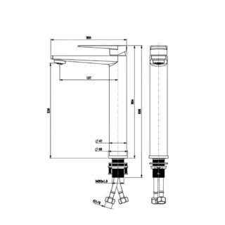 RAK Blade Tall Basin Mixer Tap - 1 TH - Chrome - Image 2