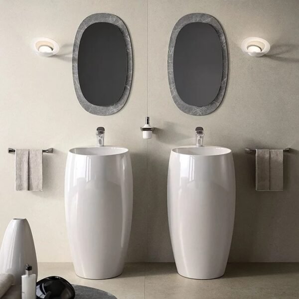 Rak Cloud Freestanding Wash Basin - 500mm Wide - 1 TH - Image 2