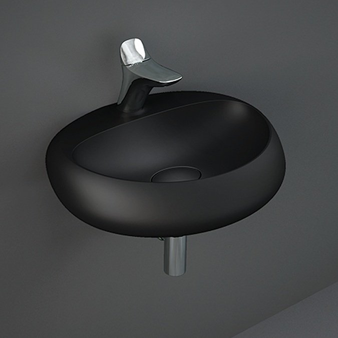 Rak Cloud Wall Hung Wash Basin - 550mm Wide - Matt Black - 1 TH