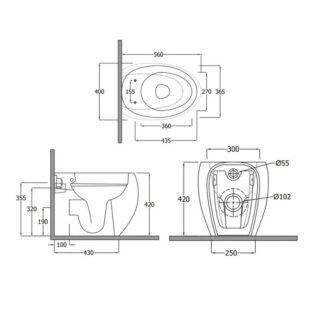 Rak Cloud Rimless Back To Wall Toilet With Soft Close Seat - Image 2
