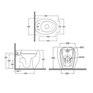 Rak Cloud Rimless Back To Wall Toilet With Soft Close Seat - Image 3