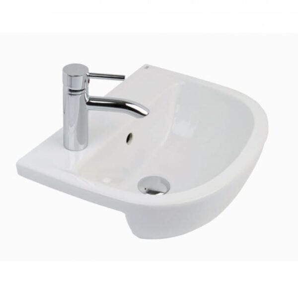 Rak Compact Semi Recessed Basin - 400mm Wide - Alpine White