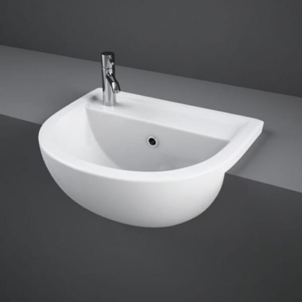 Rak Compact Semi Recessed Basin - 450mm Wide - Alpine White