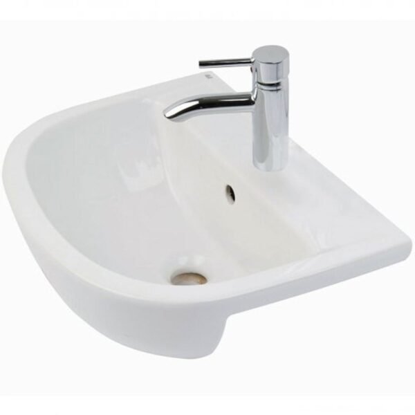 Rak Compact Semi Recessed Basin - 550mm Wide - Alpine White