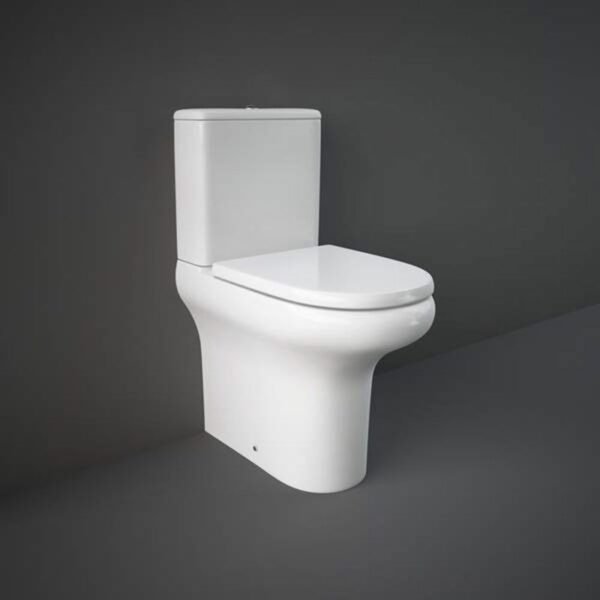 RAK Compact Closed Back Comfort Height Close Coupled Toilet With Soft Close Seat - White