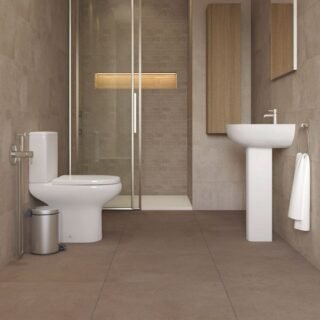 RAK Compact Open Back Close Coupled Toilet With Soft Close Seat - White - Image 2