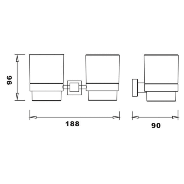 RAK Cubis Double Tumbler And Holder - Image 2
