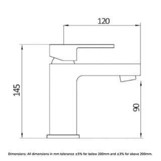 RAK Cubis Mono Basin Mixer Tap With Waste - 1 TH - Chrome - Image 4
