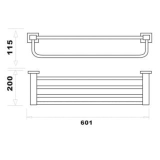 RAK Cubis Towel Shelf - 601mm Wide - Image 2