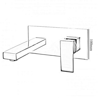 RAK Cubis Wall Mounted Basin Mixer Tap - 2 TH - Chrome - Image 2