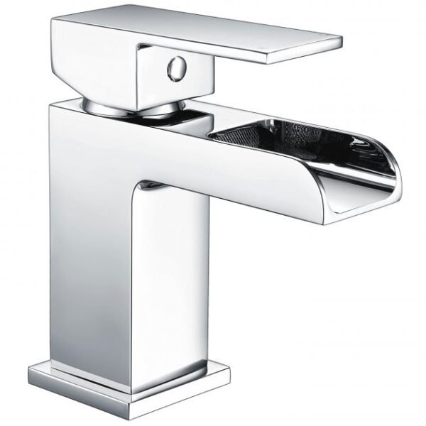 RAK Cubis Waterfall Mono Basin Mixer Tap - 1 TH - Chrome