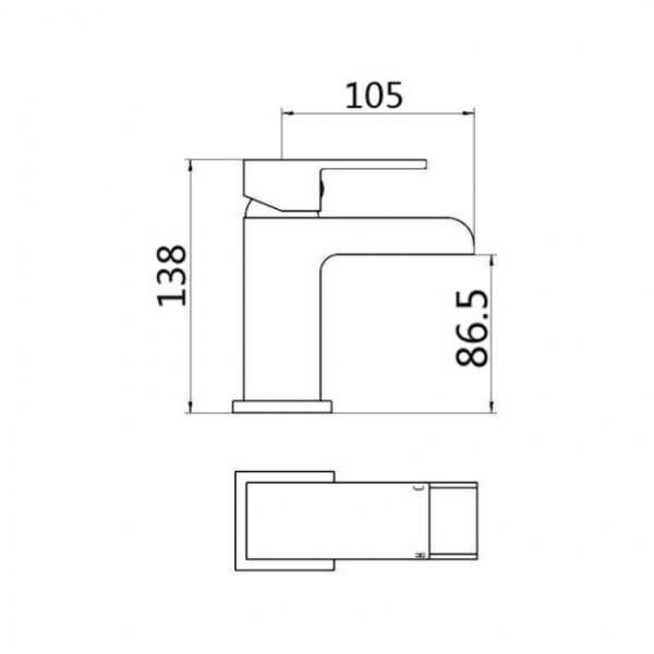 RAK Cubis Waterfall Mono Basin Mixer Tap - 1 TH - Chrome - Image 2